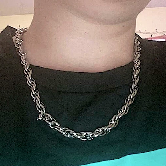 STAINLESS STEEL BRAIDED NECKLACE - Picture 2 of 6
